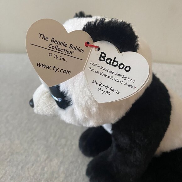 NWT Ty Original Beanie Babies Baboo the Panda 6" 2018 - Picture 8 of 15